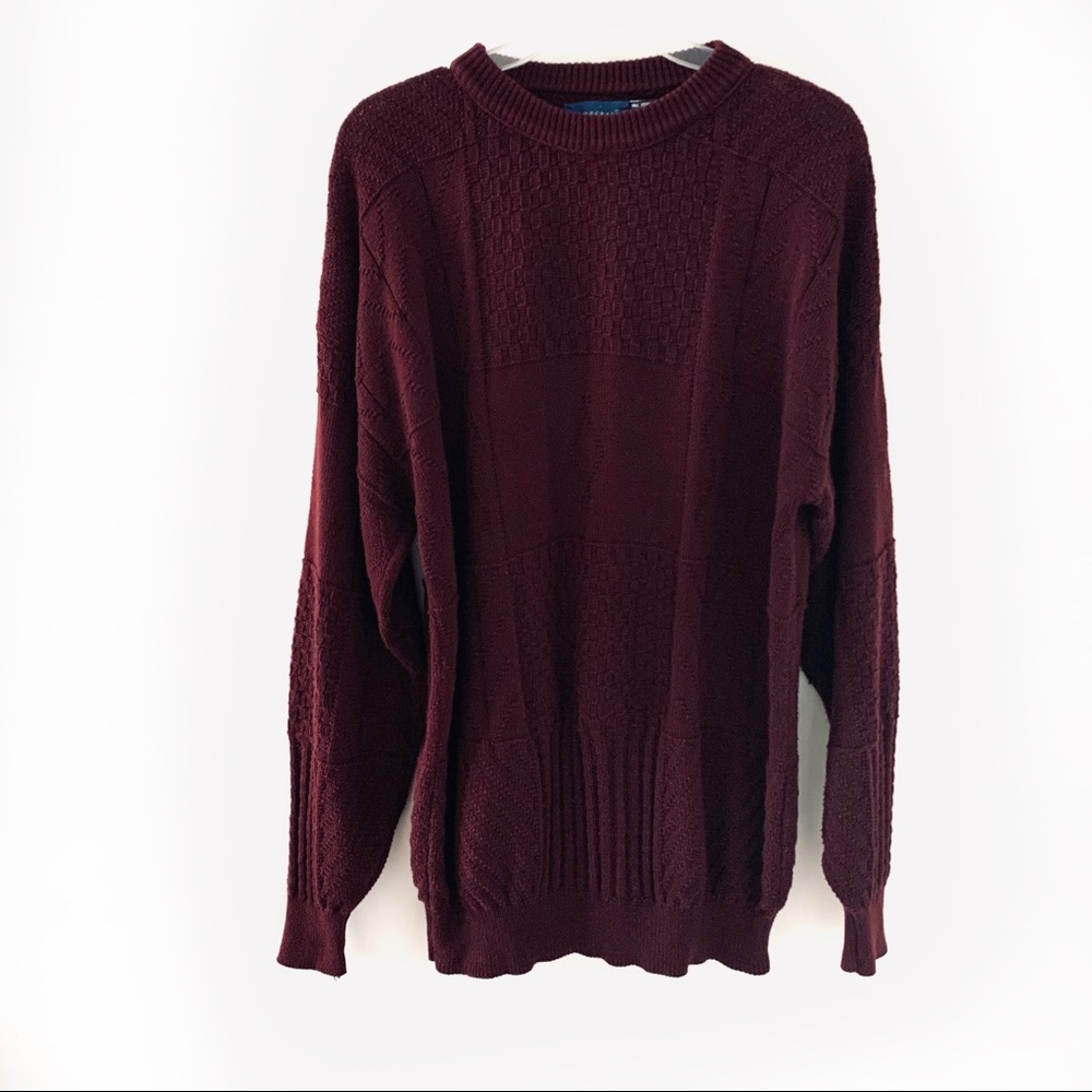 Vintage Towncraft Men Crewneck Maroon Sweater LT